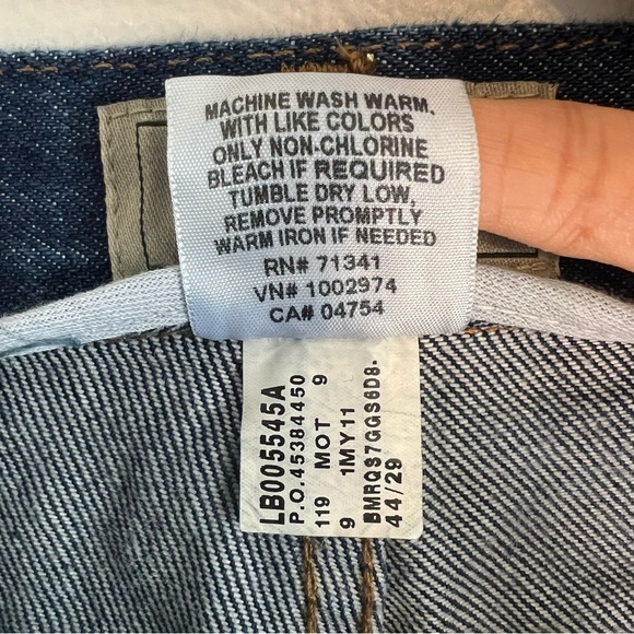 L L Bean Men's Comfort Waist Jeans Dark Wash Sz 44x29 Adjustable Waist workwear - Picture 7 of 15